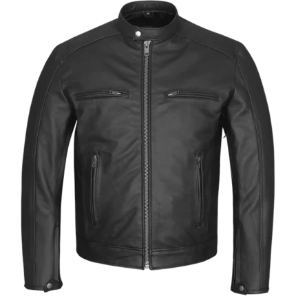 High Mileage Black Biker Leather Jacket