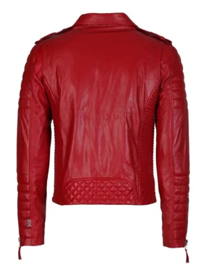 Motorcycle Men And Women Red Leather Jacket