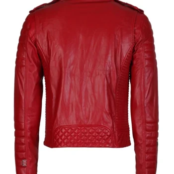 Motorcycle Men And Women Red Leather Jacket