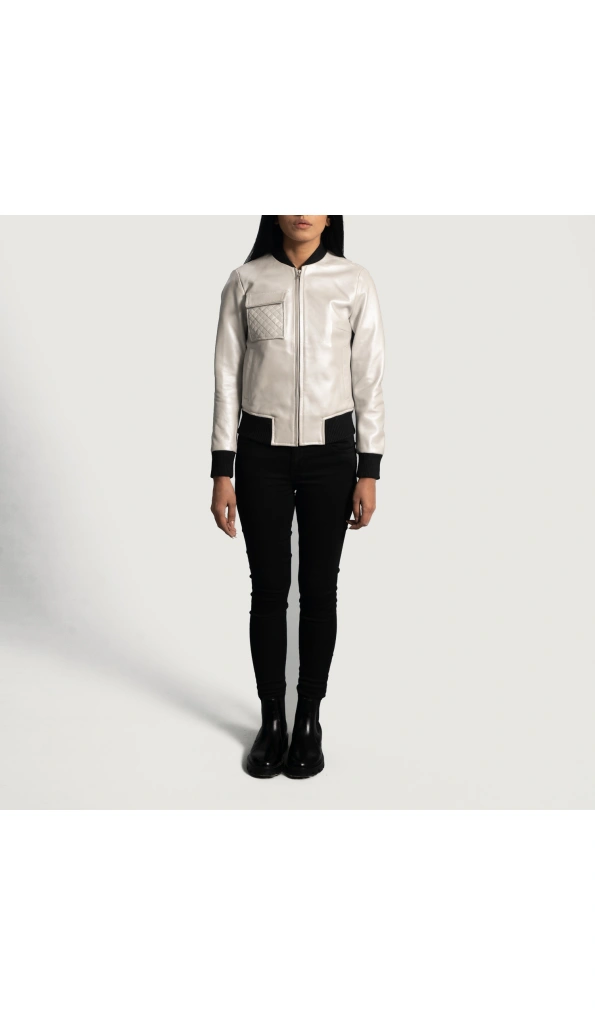 Pelle Pelle Silver Quilted Leather Jacket | Bomber Jacket
