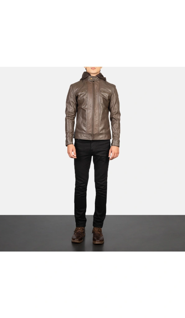 Pelle Pelle Brown Motorcycle Hooded Jacket | Biker Jacket