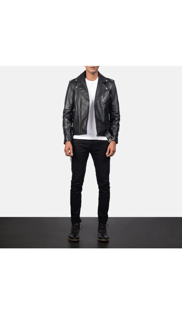 Alley Black Motorcycle Leather Jacket | Biker Jacket
