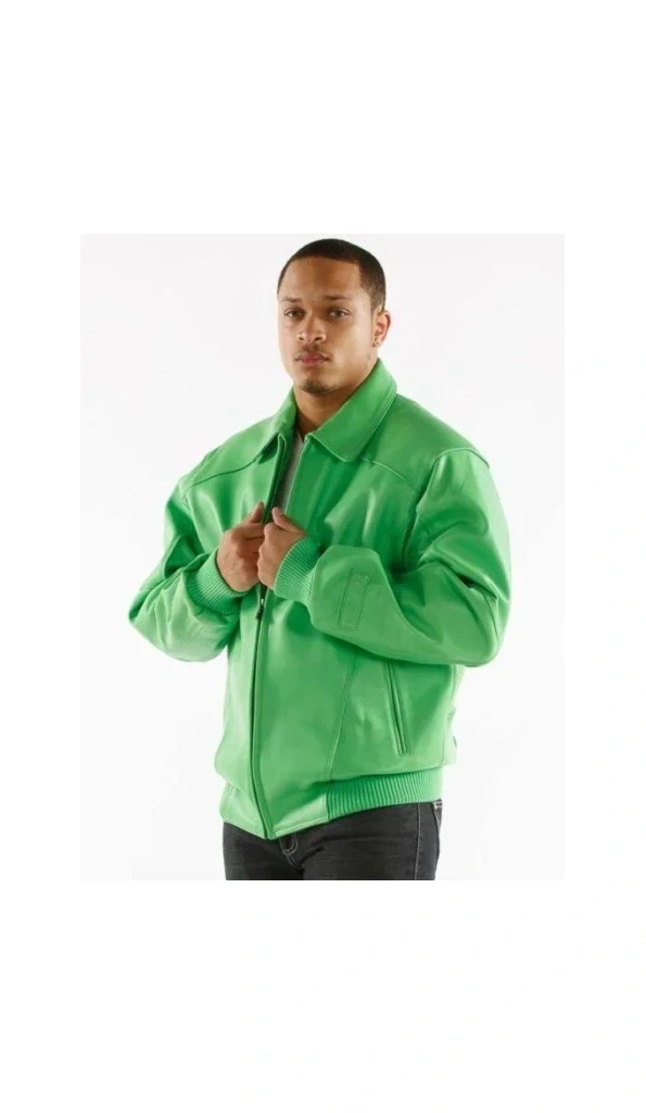 Pelle Pelle Green Plush Leather Jacket | Men Jacket