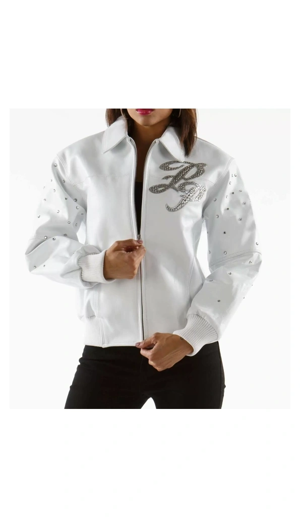 Pelle Pelle Women White Leather Jacket | Studded Jacket