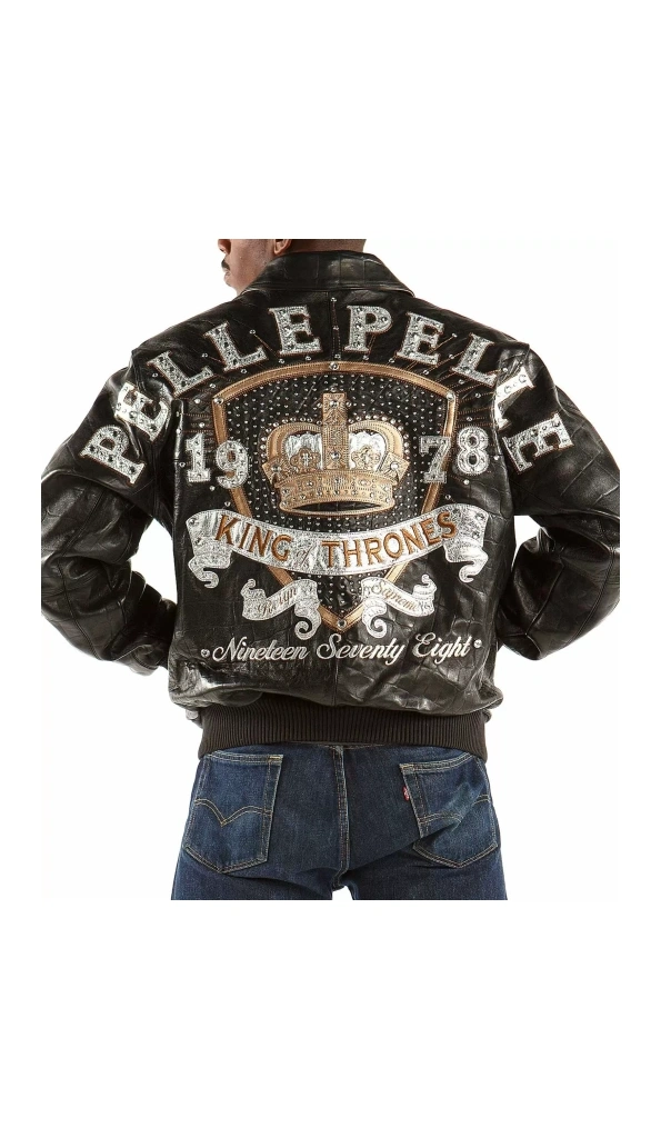 Pelle Pelle Men King Thrones Leather Jacket | Black Jacket
