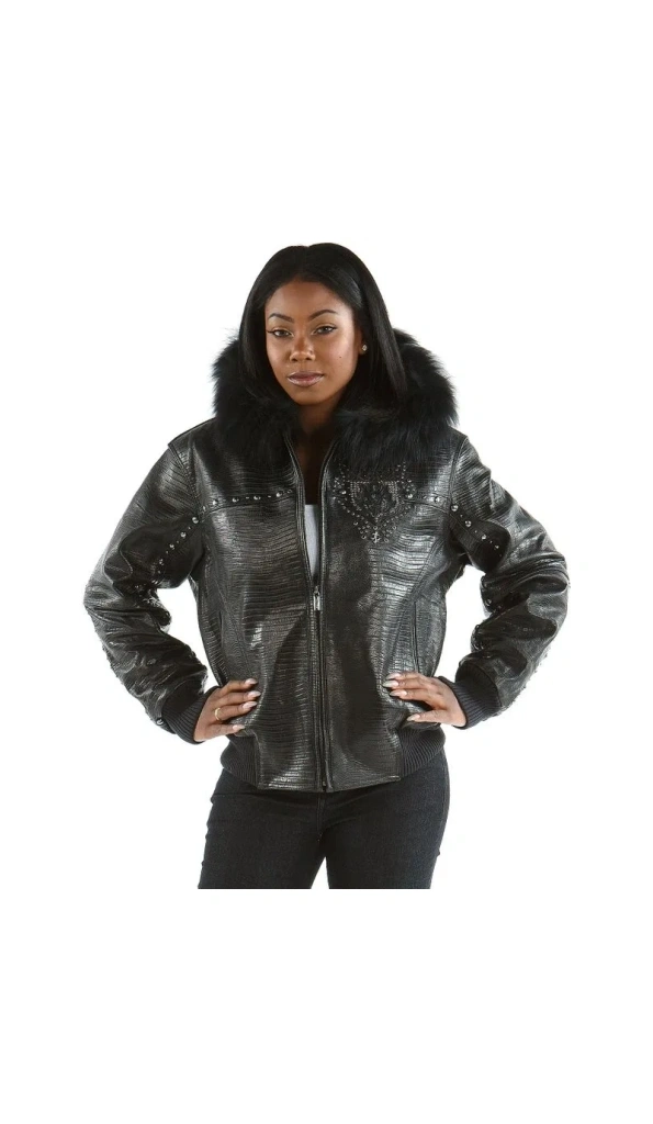Pelle Pelle Women Black Crest Hooded Jacket | Leather Jacket