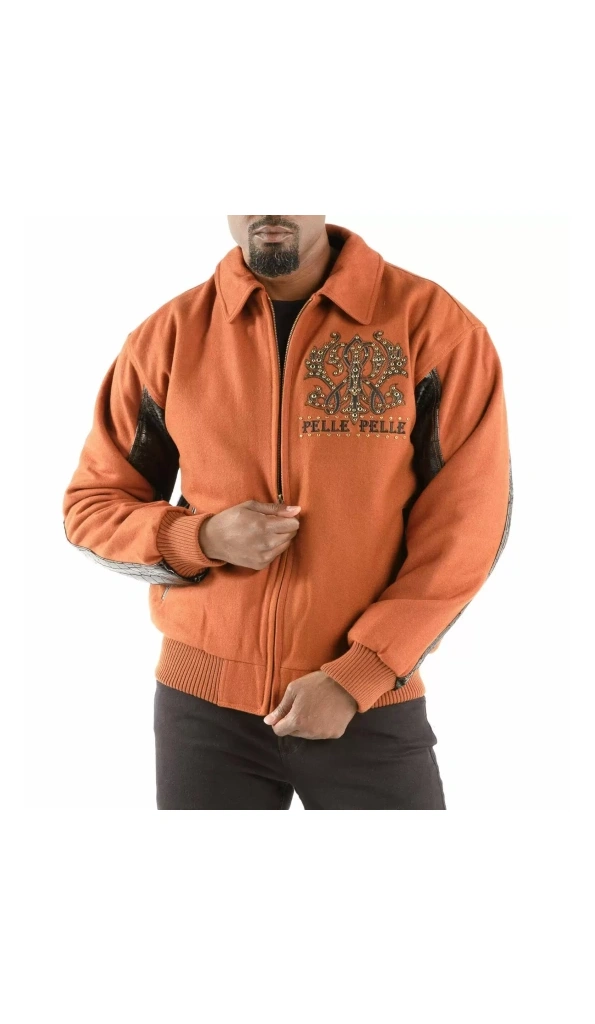 Pelle Pelle Forever Fearless Men Jacket | Orange & Black