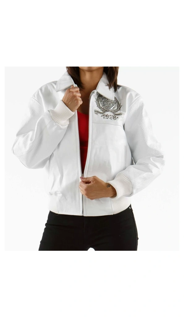 Pelle Pelle White Studded Women Jacket | Leather Jacket
