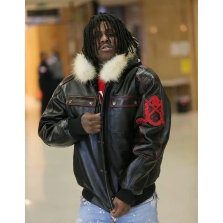 Pelle Pelle Men Chief Keef Fur Hood Jacket | Leather Jacket view 2