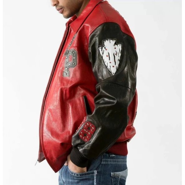 Pelle Pelle Red Renegades Leather Jacket | Chief Keef Jacket view 3