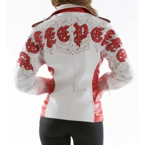 Pelle Pelle White Women Leather Jacket | Studded Jacket view 2