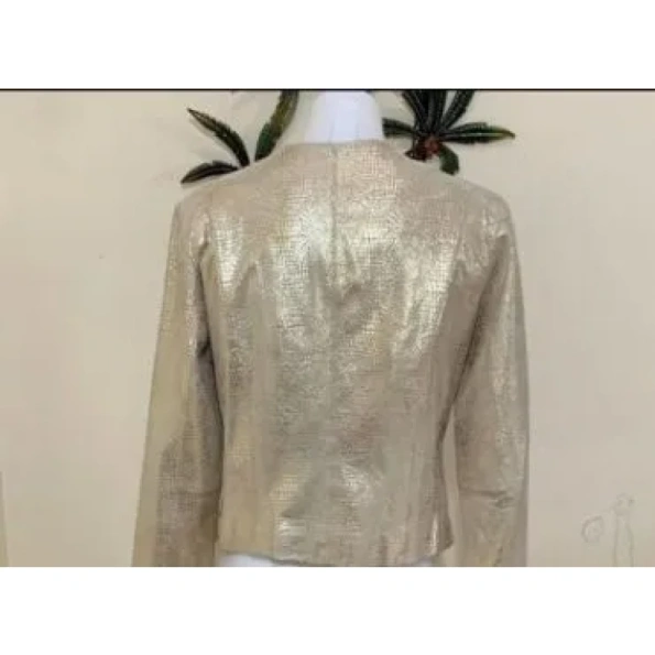 Pelle Pelle Golden Alligator Women Jacket | Leather Jacket view 2
