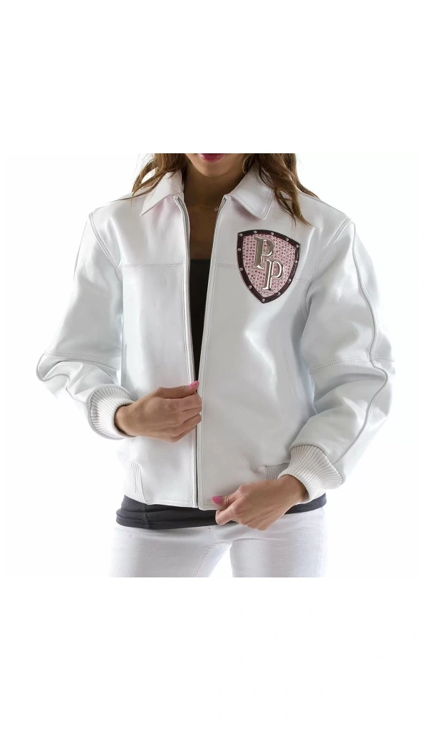 Pelle Pelle White MB Studded Women Jacket | Leather Jacket