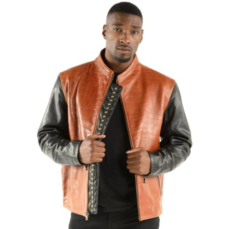 Pelle Pelle Men Brown China Collar Jacket | Leather Jacket view 2