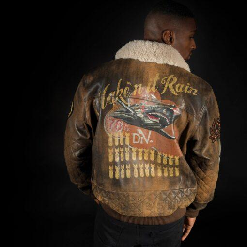 Pelle Pelle My Player Aviator Leather Jacket | Brown Jacket view 2