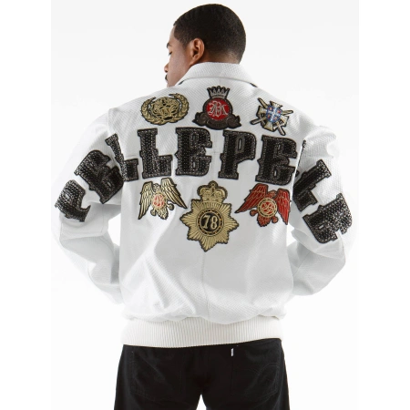 Pelle Pelle Patches MB White Leather Jacket | Men Jacket view 2