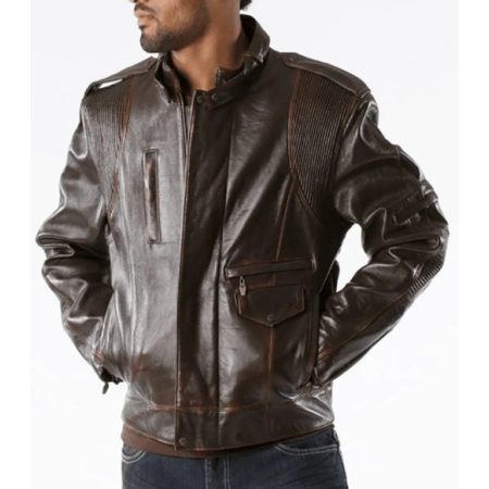 Pelle Pelle Dark Brown Men Biker Jacket | Leather Jacket view 2