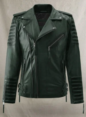 Leather Jacket Dark Green