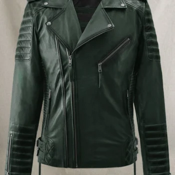 Leather Jacket Dark Green