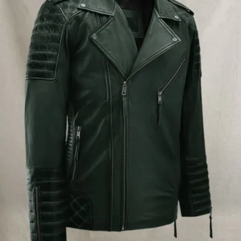 Leather Jacket Dark Green