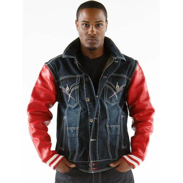 Pelle Pelle Men Jeans Blue Shirt | Leather & Denim Shirt view 2
