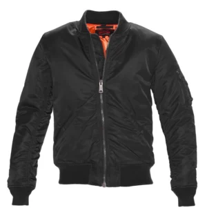 Black Nylon Bomber Jacket | Schott Jacket