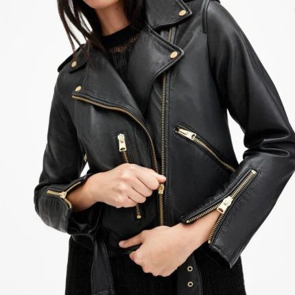 Black Balfern Leather Biker Jacket | AllSaints