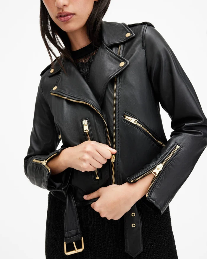 Black Balfern Leather Biker Jacket | AllSaints