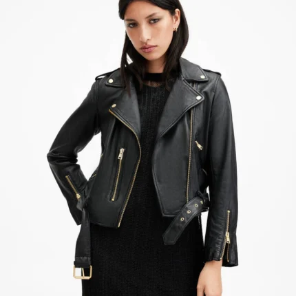 Black Balfern Leather Biker Jacket | AllSaints