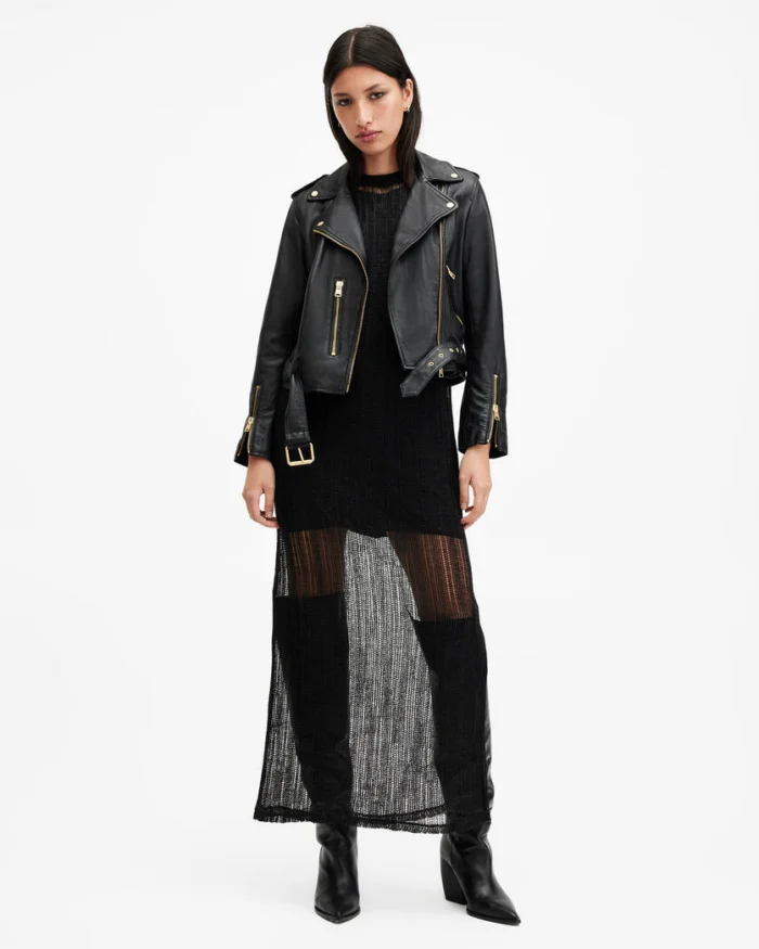 Black Balfern Leather Biker Jacket | AllSaints