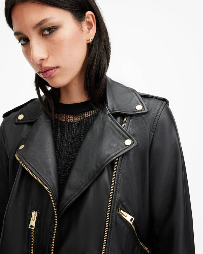 Black Balfern Leather Biker Jacket | AllSaints