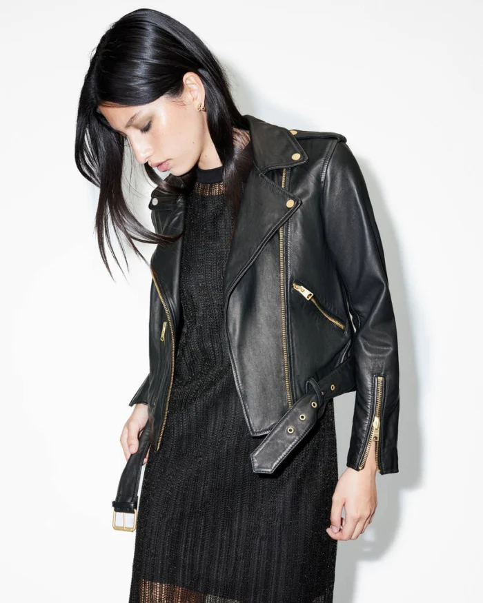 Black Balfern Leather Biker Jacket | AllSaints