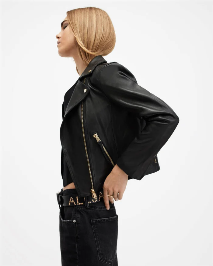 Black Dalby Slim Fit Biker Jacket | AllSaints