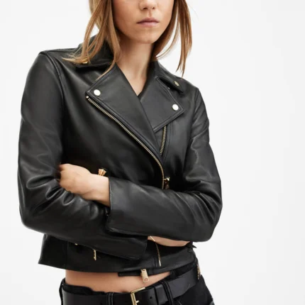 Black Dalby Slim Fit Biker Jacket | AllSaints