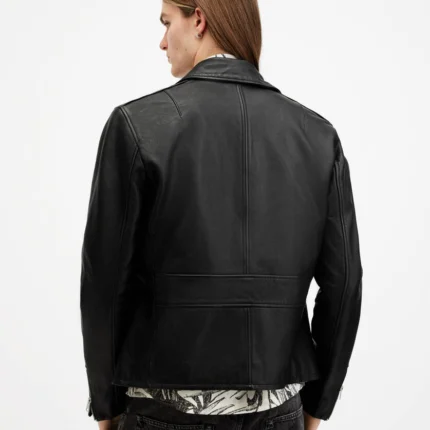 Black Doherty Zip Up Leather Jacket | AllSaints