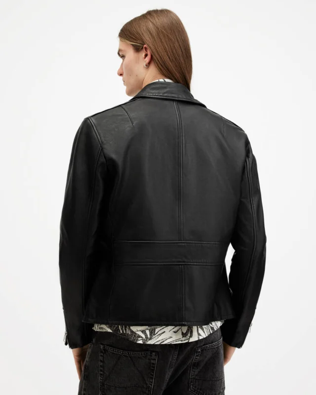 Black Doherty Zip Up Leather Jacket | AllSaints