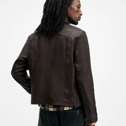 Duffy Brown Erol Zip Up Leather Jacket | AllSaints