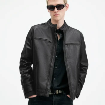 Black Jade Tab Collar Leather Jacket | AllSaints