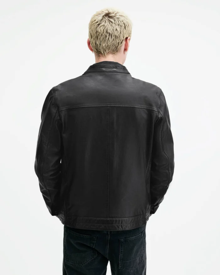 Black Jade Tab Collar Leather Jacket | AllSaints