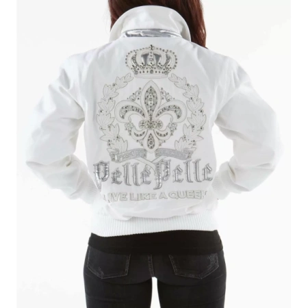 Pelle Pelle Women Live Like A Queen Jacket | White Jacket view 2