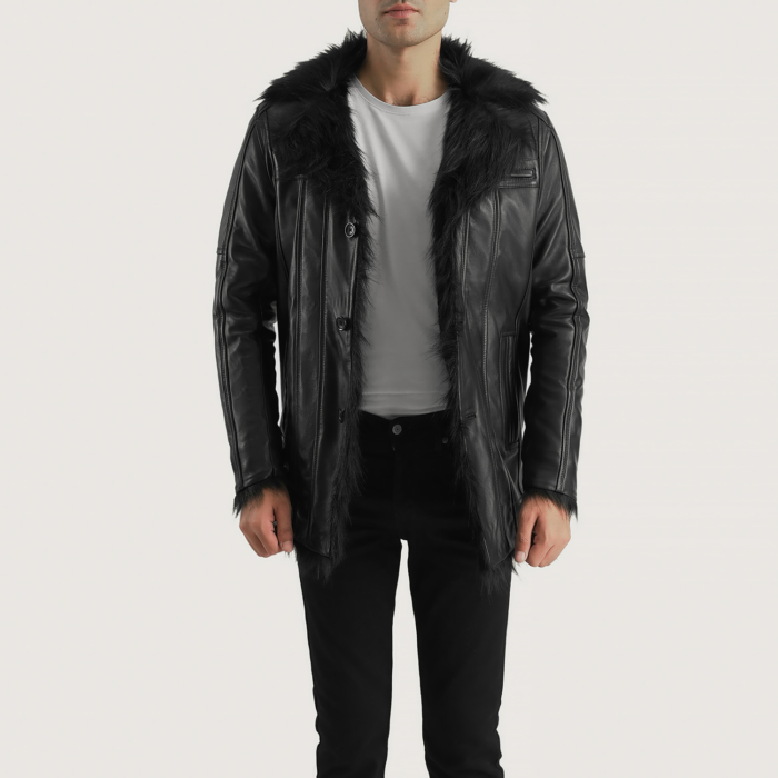 Men Fur Collar Leather Jacket