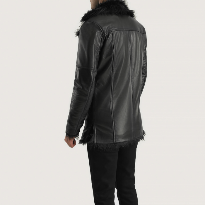 Men Fur Collar Leather Jacket