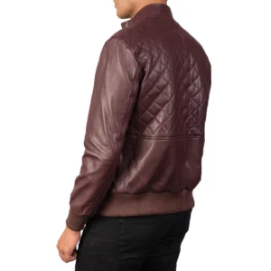 Burgundy Biker Jacket Men