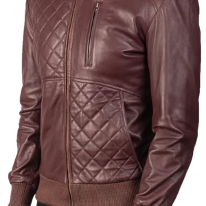 Burgundy Biker Jacket Men