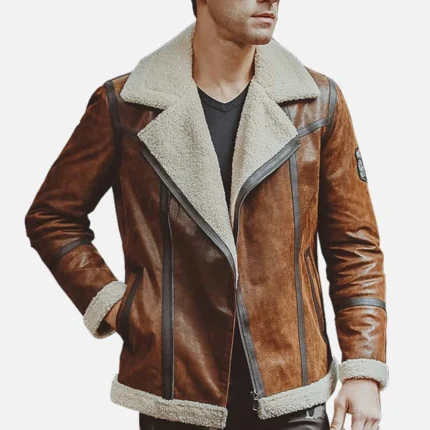 Real Brown Fur Leather Jacket