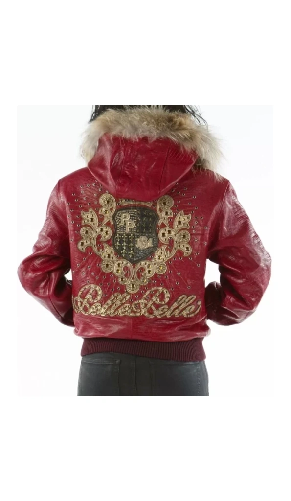Pelle Pelle Red Fur Hood Leather Jacket | Women Jacket