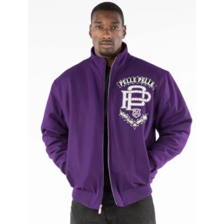 Pelle Pelle Mens Elite Series Purple Wool Jacket view 2