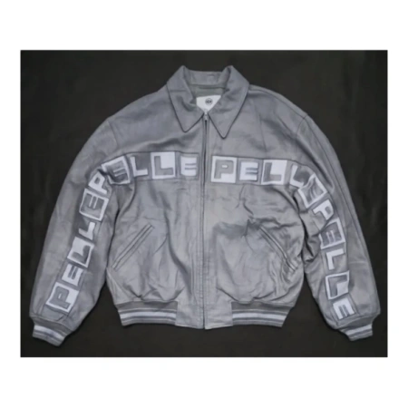 Pelle Pelle Grey MB Hiphop Leather Jacket | Men & Women view 2