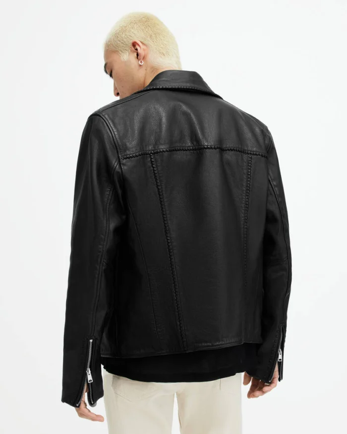 Warner Relaxed Fit Leather Biker Jacket | AllSaints