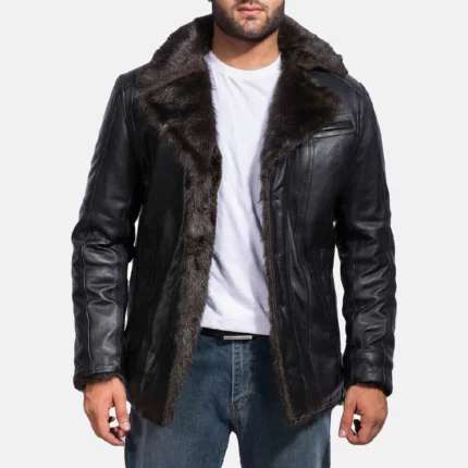 Lapel Fur Collar Leather Jacket